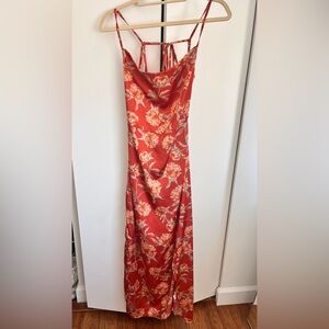 Floral Satin Maxi Dress